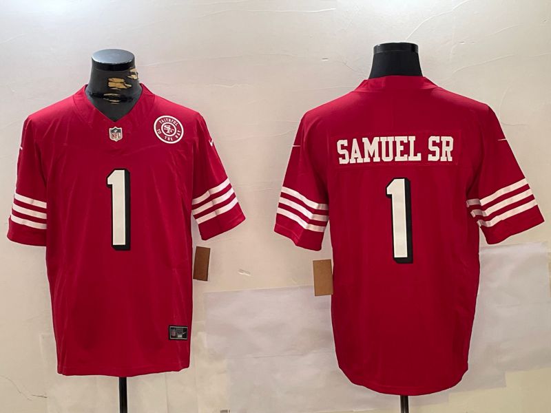 Men San Francisco 49ers #1 Samuel sr Red Three generations 2024 Nike Vapor Limited NFL Jersey style 6->san francisco 49ers->NFL Jersey